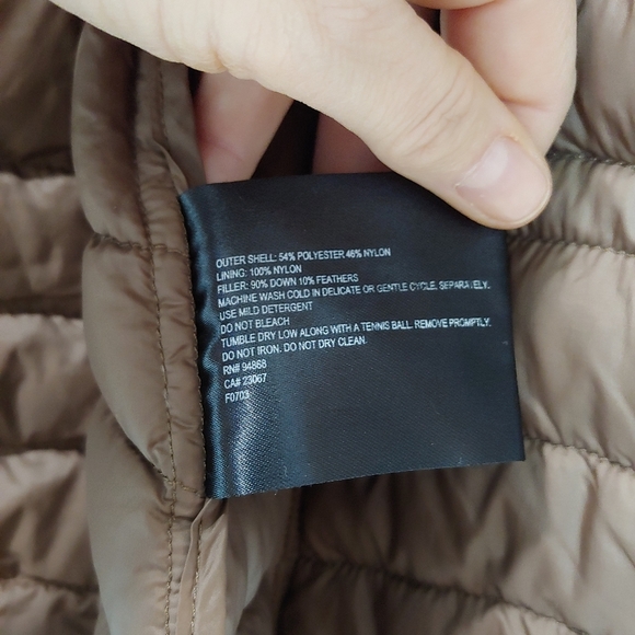 Bernardo Quilted Goose Down‎ Puffer Jacket Bronze Brown Hooded Lightweight PXS - Picture 8 of 10